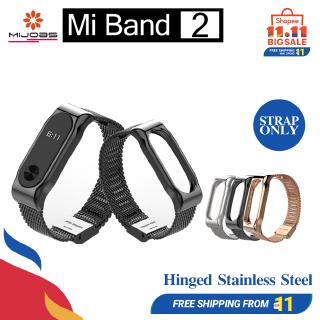 [Circulation1] Mijobs Mi Band 2 สายนาฬิกาข้อมือสเตนเลสโลหะ แบบเปลี่ยน สําหรับ Miband 2 M2 Smart Watch