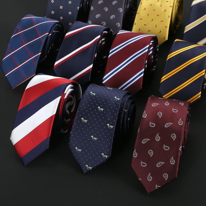 ใหม่ 6 ซม.ใหม่ Skinny Mens Ties Luxury Man ดอกไม้ Dot ลายลายสก๊อตเนคไท Hombre Gravata Slim คลาสสิกธุรกิจคอ Tie สําหรับชาย
