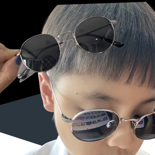 METAL SUNGLASS แว่นตากันแดดเด็กกรอบเงินเลนส์ดำ
