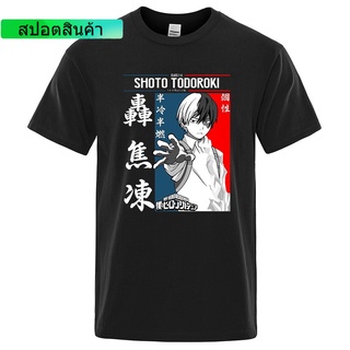 เสื้อยืดแขนสั้น ผ้าฝ้าย ระบายอากาศได้ดี พิมพ์ลายการ์ตูน Todoroki Shoto My Hero Academia แฟชั่นฤดูร้อน สไตล์สตรีท สําหรับ