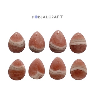 Rhodochrosite tear drop pendants จี้โรโดโครไซต์