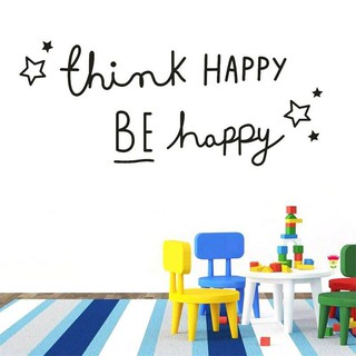 สติกเกอร์ติดผนังตกแต่งบ้านลาย Think Happy Be Happy