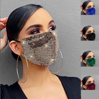 Women Fashion Sequins Breathable Washable and Reusable Mouth Mask