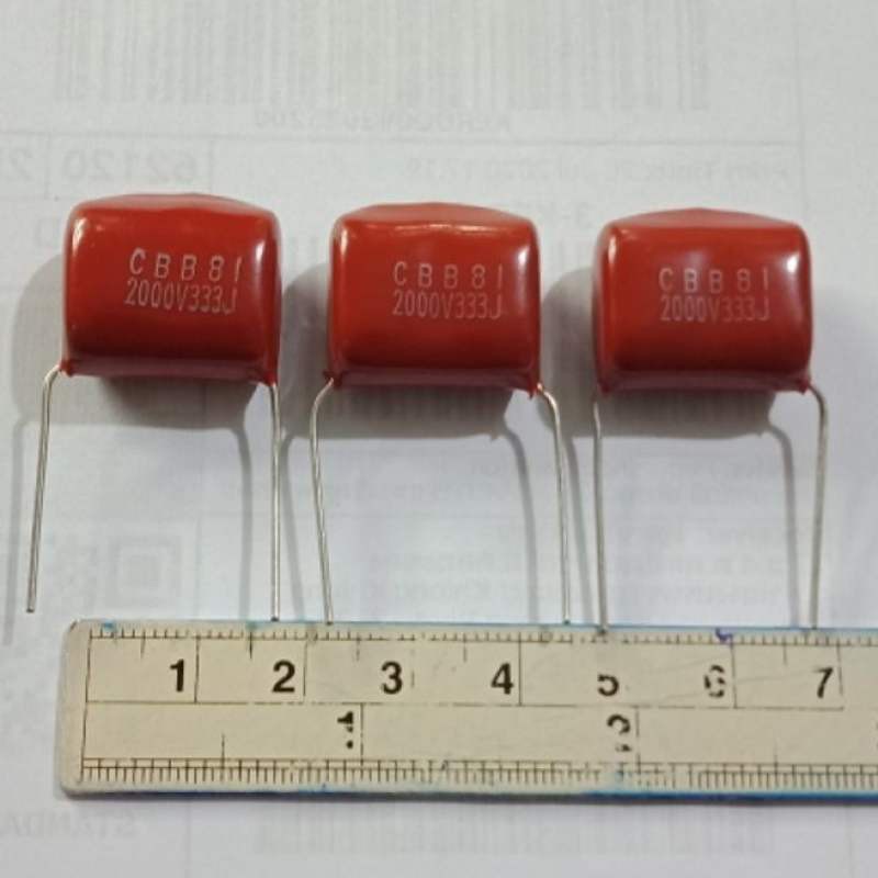 (ใส่โค้ดPEPE333 ลดเพิ่ม 15%)0.033UF 2000V 333J 333PF 33NFไมล่าญี่ปุ่น ขาห่าง20มิล คาปาซิเตอร์ของดีจา