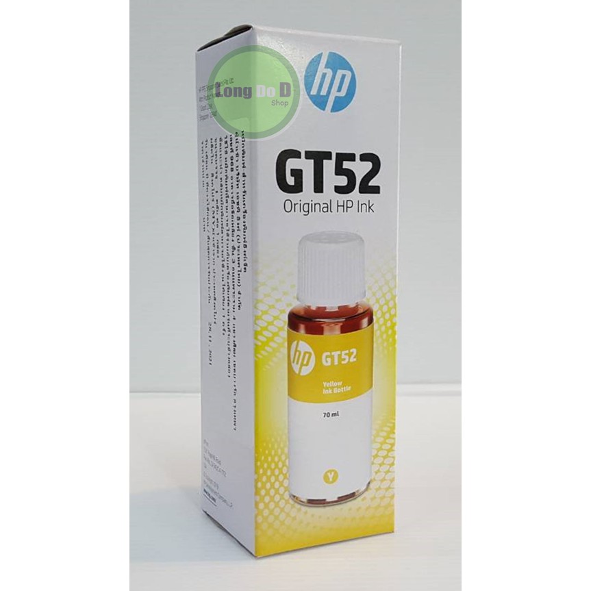หมึกเติมแท้งค์ HP (ของแท้บรรจุกล่อง)  หมึกแท้เบอร์ GT52 สีเหลือง สำหรับ HP Tank 500,515,615,INK TANK