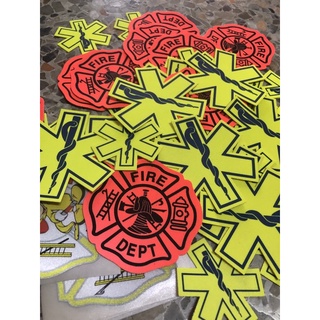 💖คร่ำหวอดเซฟตี้ สติ๊กเกอร์ลายดับเพลิง Reflextive Sticker สติ๊กเกอร์ลายกู้ชีพ 3M Star Of Life FireFighter