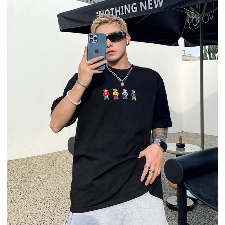 3t7x /teddy งานปัก | เสื้อ Oversize สกรีนหน้า/หลัง ผ้า cotton  เสื้อยืดสไตล์เกาหลี by towearstore (c