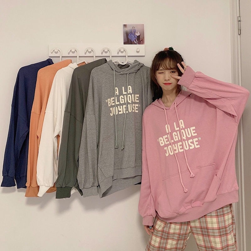 Cotton Korean version of Harajuku BF wind long-sleeved top 2020 spring and autumn new loose casual h