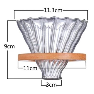 Gion-ดริปเปอร์ แก้ว กาแฟดริป กรวยดริปกาแฟ ขนาด 2-4 ถ้วย Glass Coffee Dripper