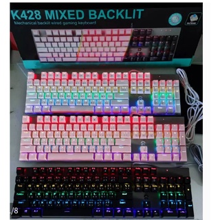 คีย์บอร์ด เกมมิ่ง แมคคานิคอล บลูสวิช Keyboard Gaming Mechanical Backlit K428 Blue switch OKER