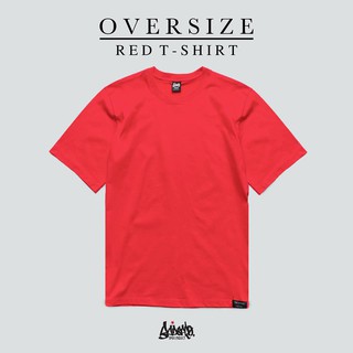 Just Say Bad ® เสื้อ Oversize (รุ่นผ่าข้าง) สีแดง ลิขสิทธิ์แท้  OB