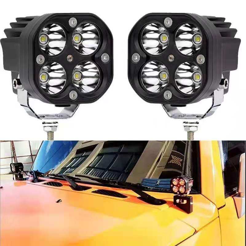 All New เเพค1ชิ้น สว่างตาเเตก ไฟสปอร์ตไลท์รถยนต์4LED ไฟหน้ารถ SPOT BEAM US 40W ไฟช่วยตัดหมอก 12V-85V