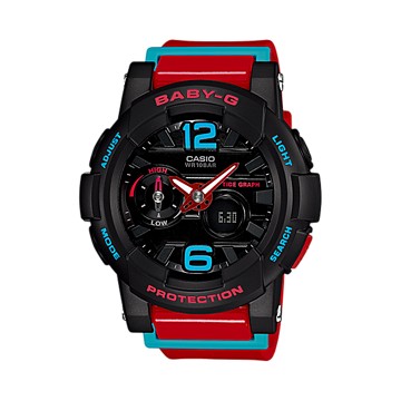 Casio Baby-G นาฬิกาข้อมือผู้หญิง สีแดง สายเรซิ่น รุ่น BGA-180-4BDR