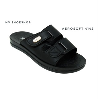 รองเท้า Aerosoft แอโรซอฟท์ รุ่น 4142 สีดำ