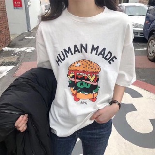 ❌หมดทุกสีรอของเข้า❌เสื้อสกรีนลายแฮมเบอร์เกอร์  🍔