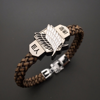 💥พร้อมส่ง💥ผ่าพิภพไททัน 進撃の巨人ATTACK ON TITANสร้อยข้อมือถักสายรัดข้อมือ wristband