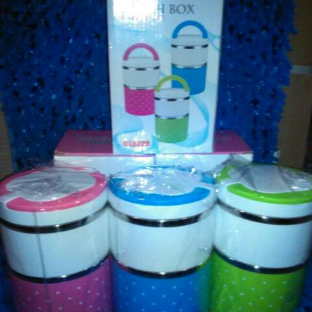 Lucnh Box Polkadot stack 2 (lunch Box / กล่องเก็บของ)