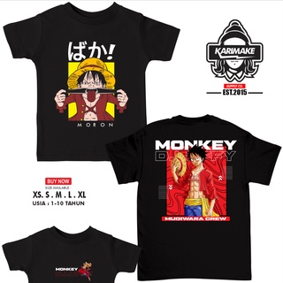 ROUND คอลูกเรือเสื้อยืด พิมพ์ลาย One Piece Monkey D LUFFY Open STREET STYLE สไตล์ญี่ปุ่น-4XL