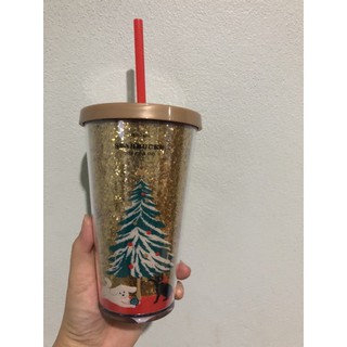 Starbucks cold cup 16 oz สีทองระยิบระยับ