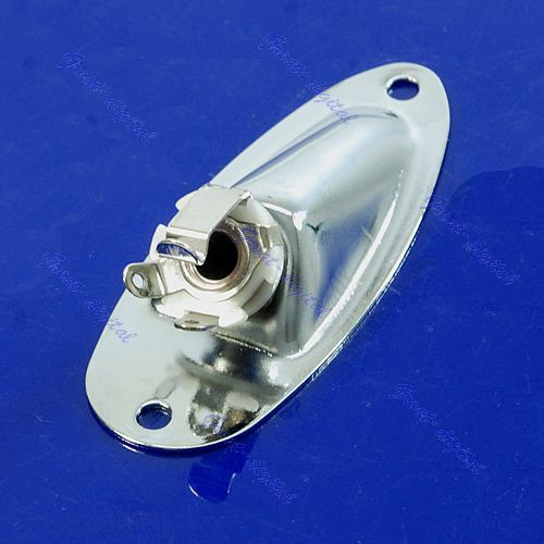 Chrome Boat Output Loaded Jack Plate Socket for   Guitars