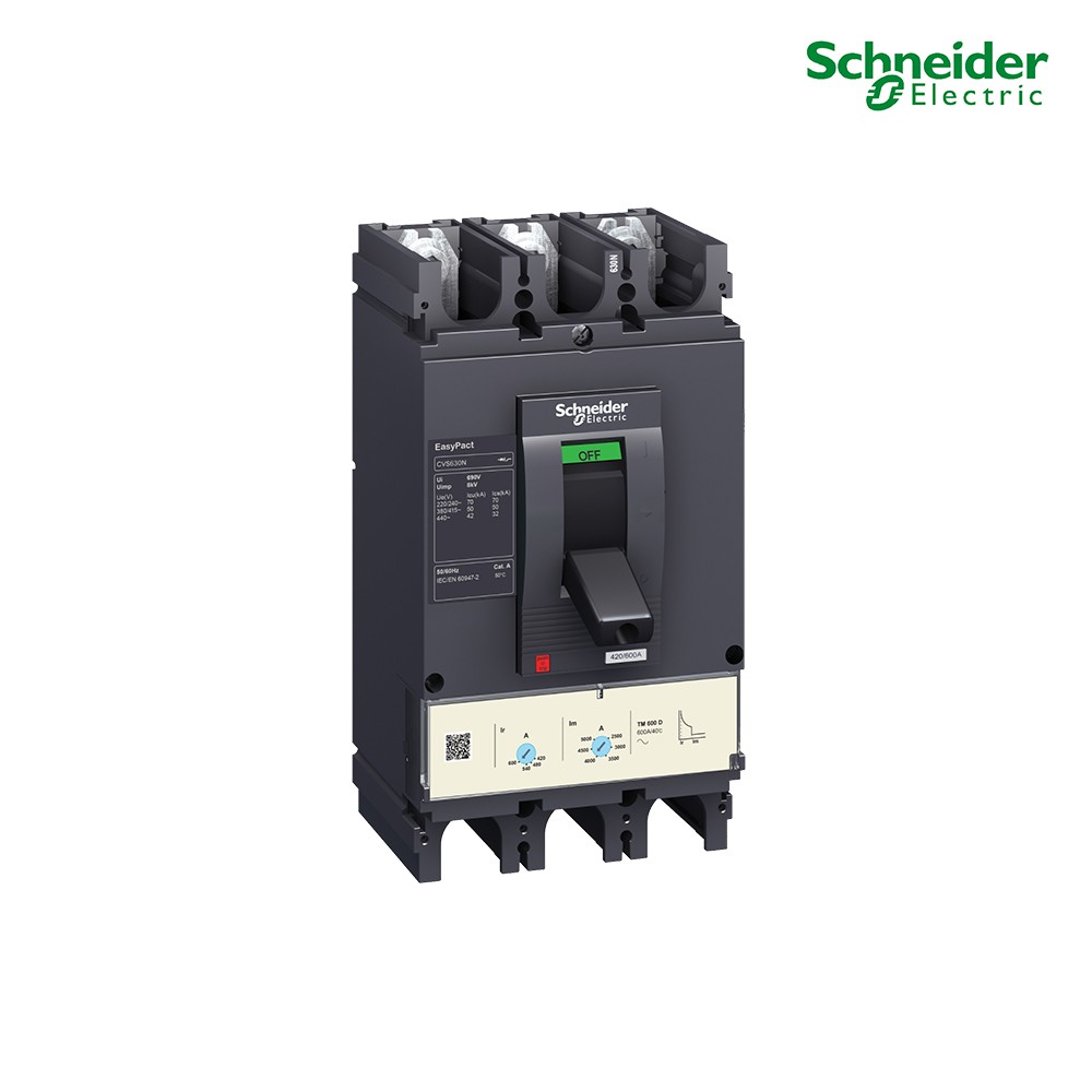 Schneider  Circuit breaker  CVS630N, 50 kA at 415 VAC, 500 A TM-D trip unit, 3P_LV563315 | PlugOn
