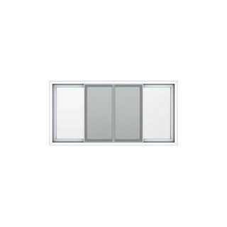 หน้าต่างเลื่อน UPVC F-S-S-F มุ้ง HOFFEN 240X110CM WH | HOFFEN | 2900002809022 หน้าต่างบานเลื่อน หน้าต่าง ประตูและหน้าต่า
