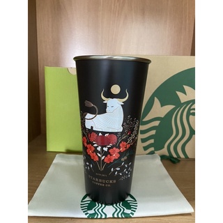 Starbucks แก้วปีวัว To Go Ox Charcoal 16 oz. ของแท้