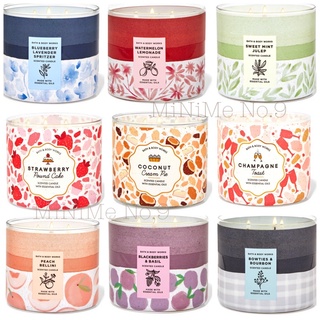 ✨Set2/7✨BBW เทียนหอม Fresh balsam/ Paris Cafe/ Sweater Weather Bath and Body Works White Barn 3 Wicks Candle 411g.