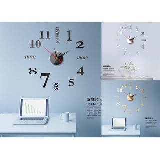 นาฬิกาติดผนัง 3D DIY Wall Clock 40cm ( ตัวเลข+อังกฤษ )