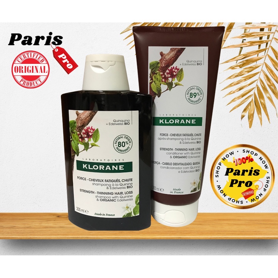 แชมพู สำหรับผมบางหลุดล่วงง่าย KLORANE Duo Shampoo+Conditioner 200ml คลอเรน แชมพู+ครีมนวด จากฝรั่งเศส