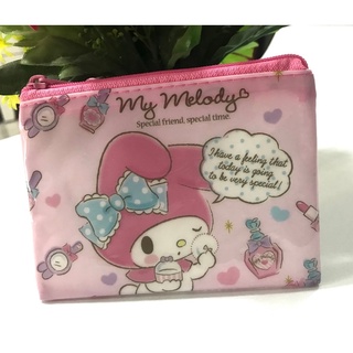 MY MELODY P ซอง ซองซิป ซองใส่เหรียญ กระเป่าใส่เหรียญ ซองใส่บัตร ตาข่าย ลาย MY MELODY P  ขนาด 8.5 x 11.5 CM   BY  PMYL