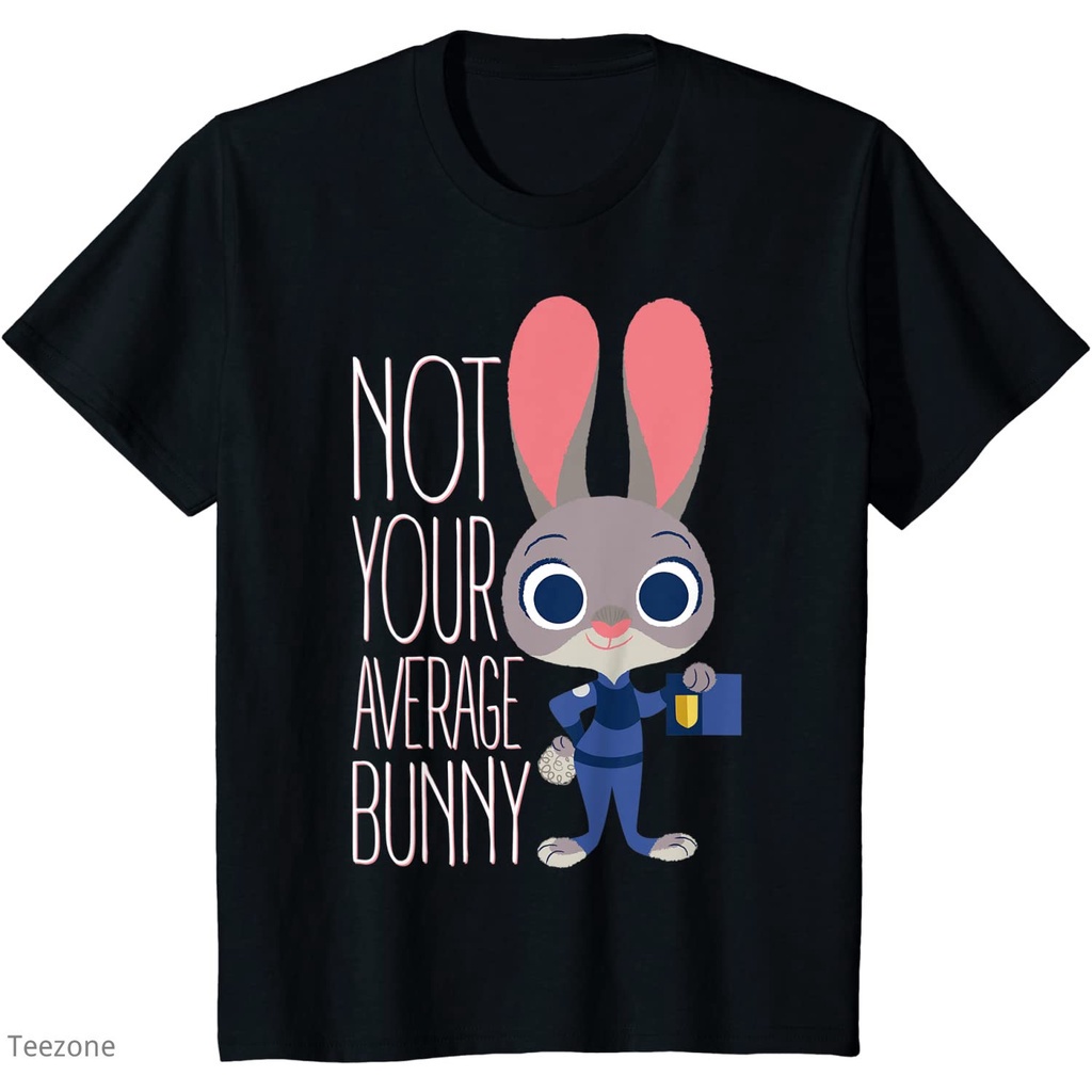 เสื้อยืดคอกลม แขนสั้น ผ้าฝ้าย 100% พิมพ์ลายการ์ตูนสัตว์ Crazy Animal City Zootopia Zootopia Judy Rab