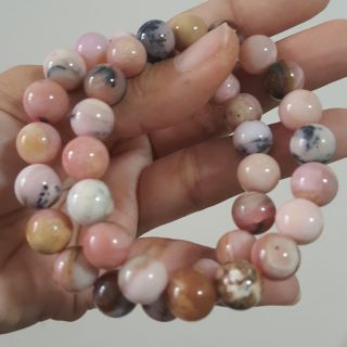 สร้อยข้อมือเปรูโอปอล (Natural Peru Opals beads bracelet) น่าจะ 10-12มม.