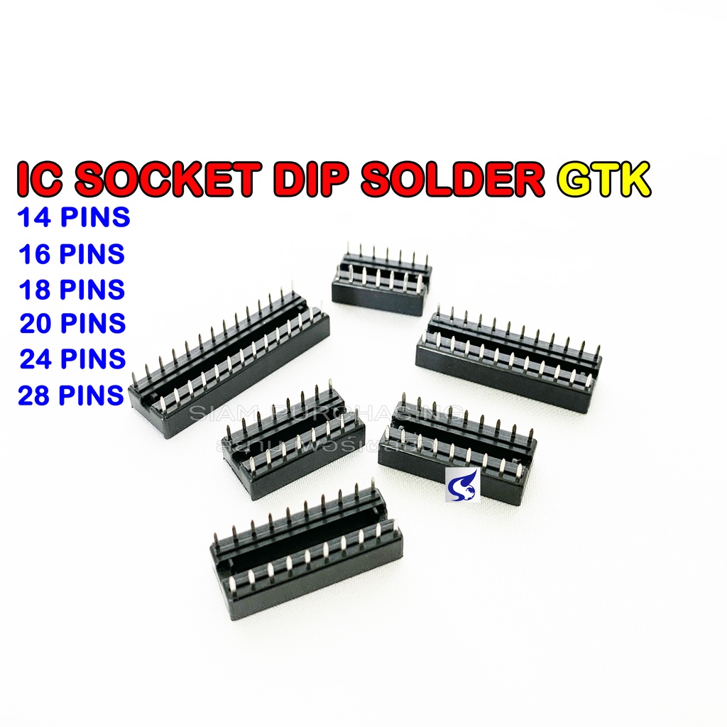 ไอซี ซ็อกเก็ต IC SOCKET DIP SOLDER 14 16 18 20 24 28ขา ISS14T1-03 ISS16T1-03 ISS18T1-03 ISS20T1-03 I