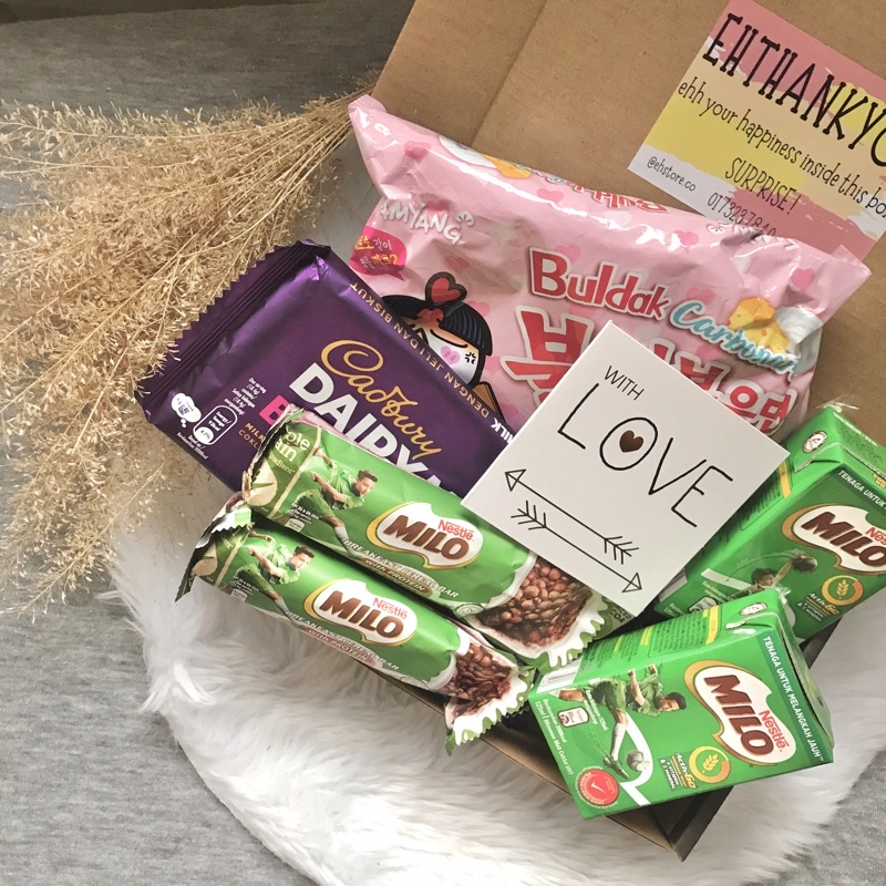 CHOCOLATE SURPRISE BOX, MILO, RAMEN, CADBURY BOX EHSURPRISEBOX