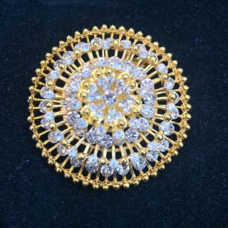 เข็มกลัด Vintage Jewelry ลายดอกไม้ แฟชั่น คลาสสิกเพชรสิทอง เข็มกลัด gold brooch