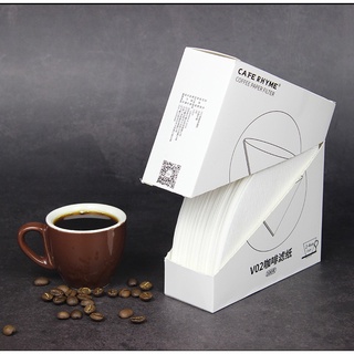 พร้อมส่ง กระดาษดริป 100 แผ่น กรองกาแฟ ใน กล่อง ชนิด V60  H0516