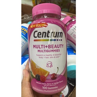 Centrum Multi+Beauty Gummies, Natural Cherry, Berry &amp; Orange, 100 Ct