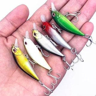 1Pcs ใหม่ Sinking Minnow เหยื่อตกปลา 5 ซม.3g Swimbait Fishing Lure Bass Wobbler Mini 3X Strength ตะขอตกปลา Hook Tackle