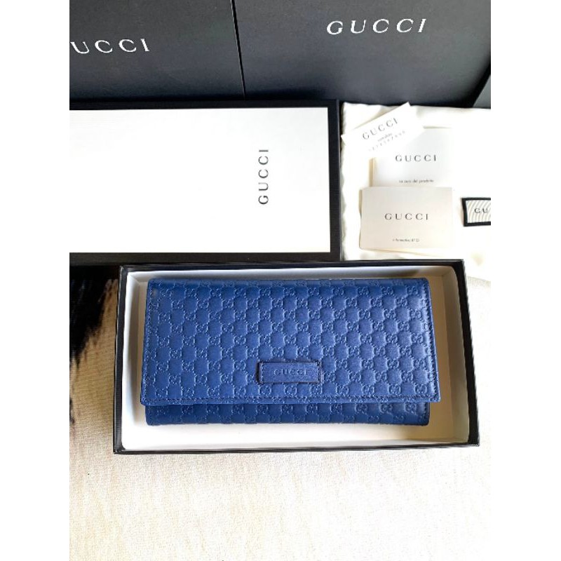 GUCCI Micro Guccissima Leather Flap Wallet