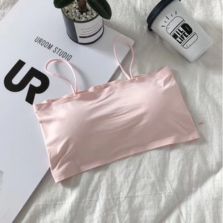 SALE🔥🔥 เสื้อเกาะอกผ้าไหมน้ำแข็ง บราเกาะอกสายเดี่ยว เสริมฟองน้ำในตัว ผ้าเย็น ลื่น ยืดหยุ่นได้ดี