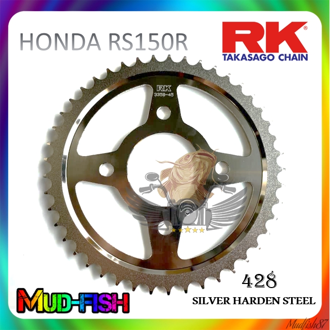 RK HONDA RS150R, CBR250 428 HARDEN STEEL REAR SPROCKET RS150 RSX (38T~ 45T)