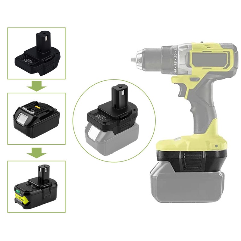 อะแดปเตอร์แปลงแบตเตอรี่ MT20RNL เหมาะสำหรับแบตเตอรี่ลิเธียมไอออน Makita ไปจนถึงเครื่องมือแบตเตอรี่ Ryobi 18V