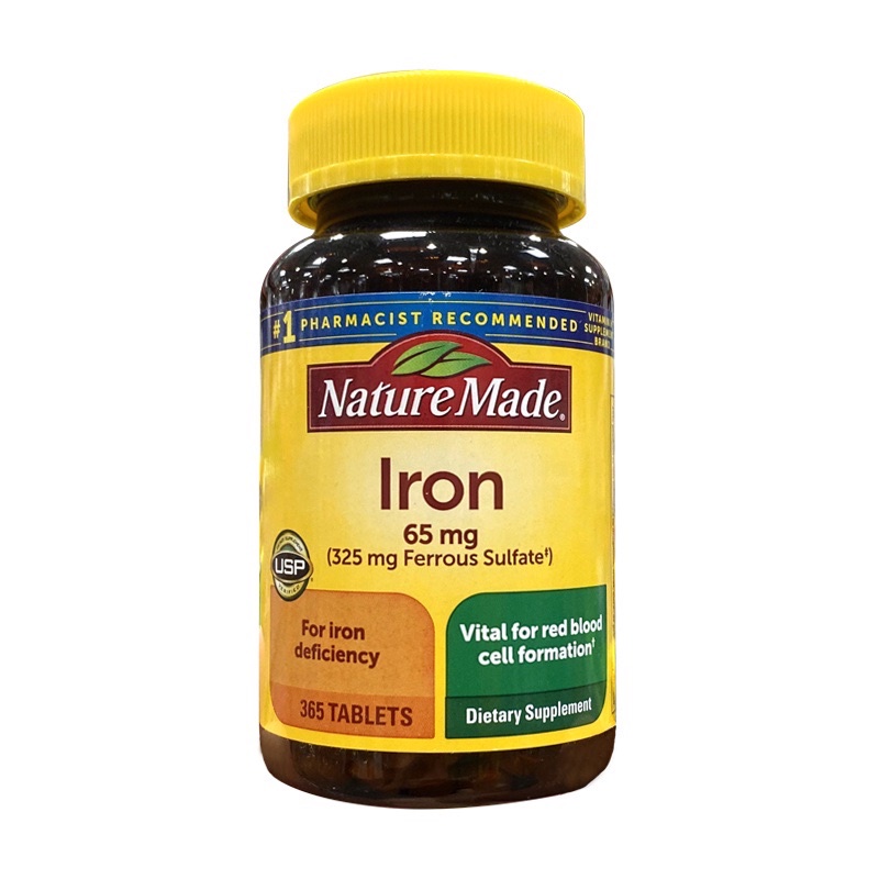 Nature Made Iron 65 mg, 365 Tablets Exp.Mar2024
