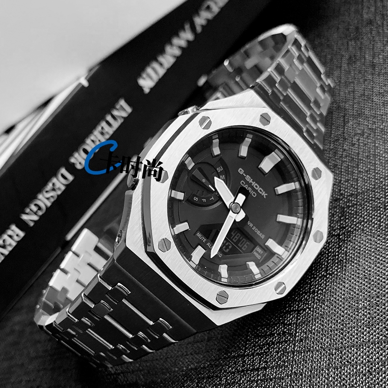 Casio G-Shock นาฬิกาเรือนโลหะสายคล้องคอโอ๊คแปดเหลี่ยม Ga-2100 นาฬิกาสำหรับผู้ชายปรับเปลี่ยนอุปกรณ์เสริม  - Rrhi907Srb - Thaipick