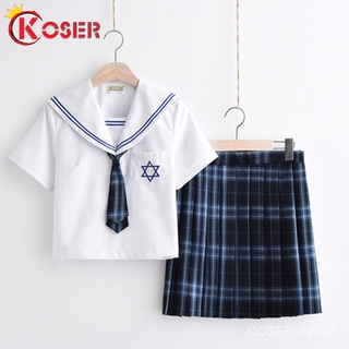 ชุดนักเรียน ญี่ปุ่น นักเรียน แขนสั้น Japanese School Uniforms Cosplay Costume กระโปรงเสื้อฤดูร้อน JK เสื้อผ้า สไตล์วิทยา