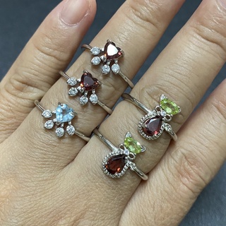 แหวนพลอยโทปาส โกเมน เพอริดอท Topaz Garnet Peridot ฟรีไซส์