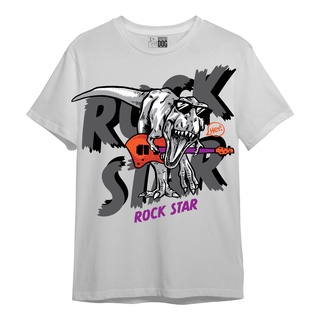 Barking Dog  เสื้อยืดแขนสั้น Gildan Premium สกรีน DTG ลาย Dino Rock Star