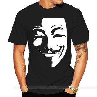 เสื้อยืดคอกลม แขนสั้น ผ้าฝ้าย 100% พิมพ์ลายหน้ากาก Anonymous Guy Fawkes สไตล์วินเทจ สําหรับผู้ชายS-5XL