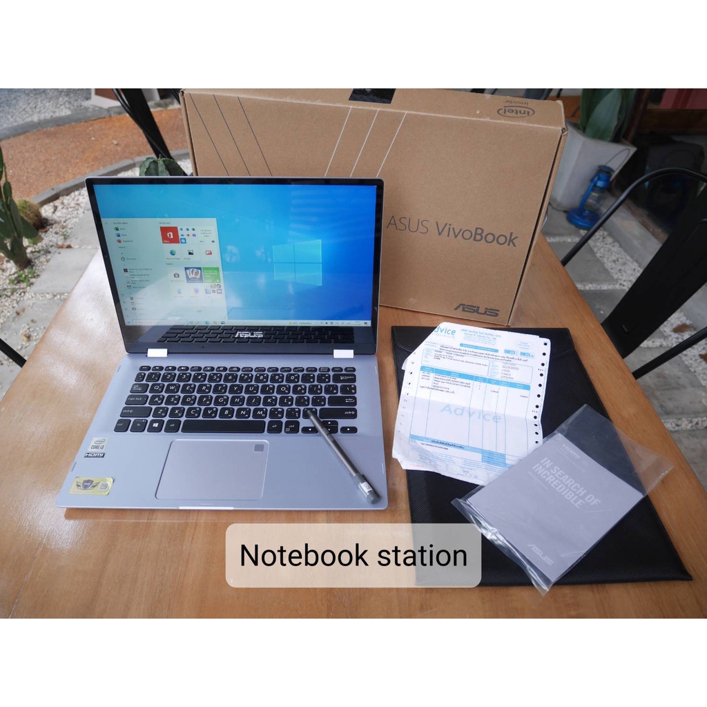 Asus ทัสกรีนหมุุนจอ360 i3 gen10 ram4 ssd256 อุปกรณ์ครบกล่อง ใบเสร็จครบ เครื่องสภาพมือ1ใช้งานเพียง2เด